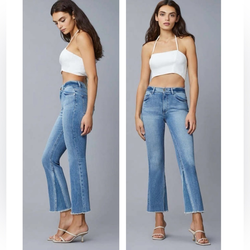 DL 1961 BRIDGET BOOT CROPPED HIGH RISE INTRASCULPT DENIM DARK SEA VIEW Size 25